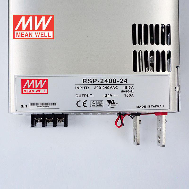 Mean Well RSP-2400-24 DC24V 2400Watt 100A UL Certification AC180-220 Volt Switching Power Supply For LED Strip Lights Lighting Mean Well RSP-2400-24 DC24V 2400Watt 100A UL Certification AC180-220 Volt Switching Power Supply For LED Strip Lights Lighting